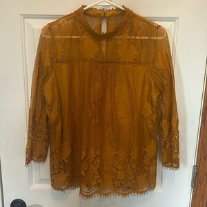Express lace overlap blouse